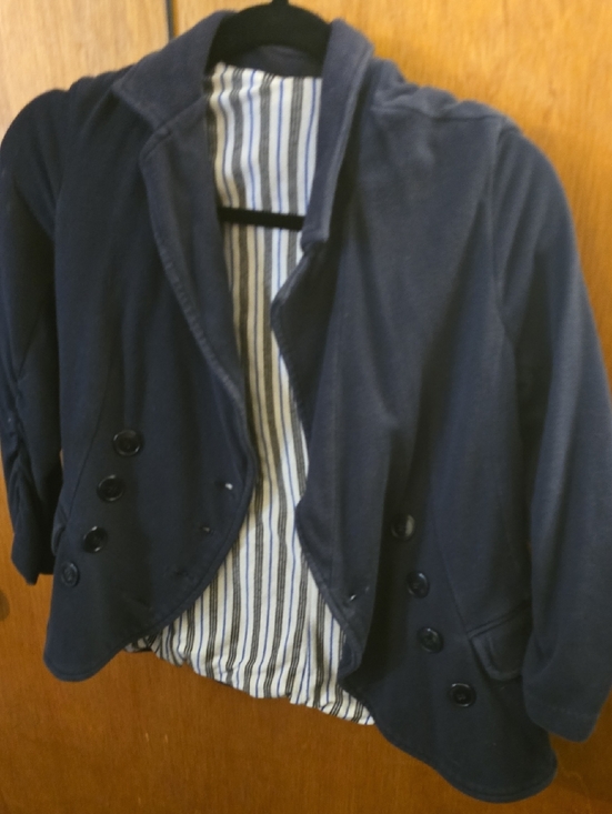 New York & Company Jackets & Blazers - New York & Company Comfort Blazer Navy with Striped Trim